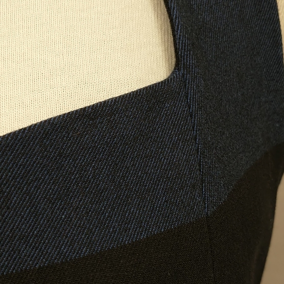 Rugby Stripe Sheath Midi Dress Quality Blue Black - Picture 5 of 10